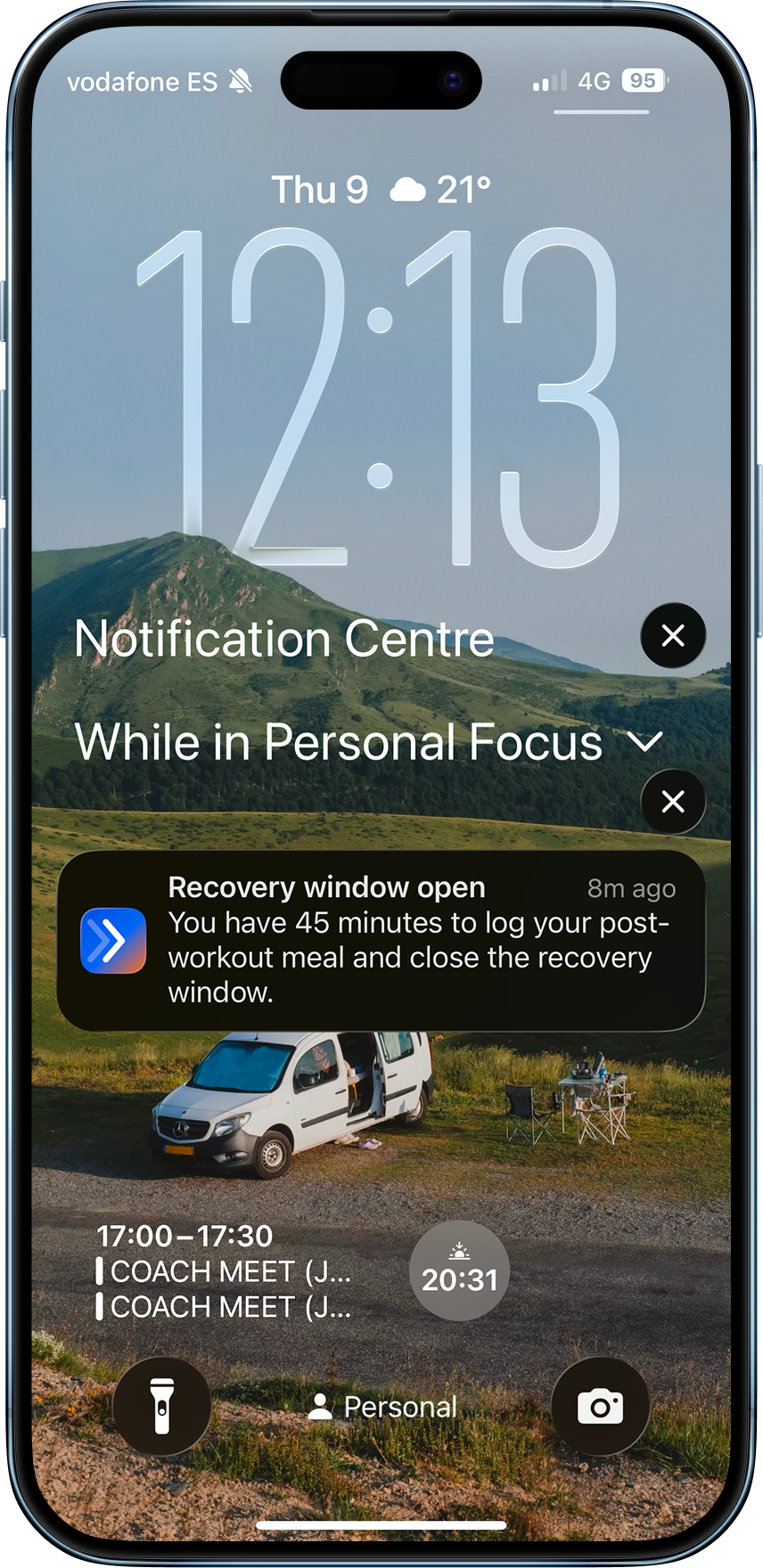 The recovery window counting down after a session